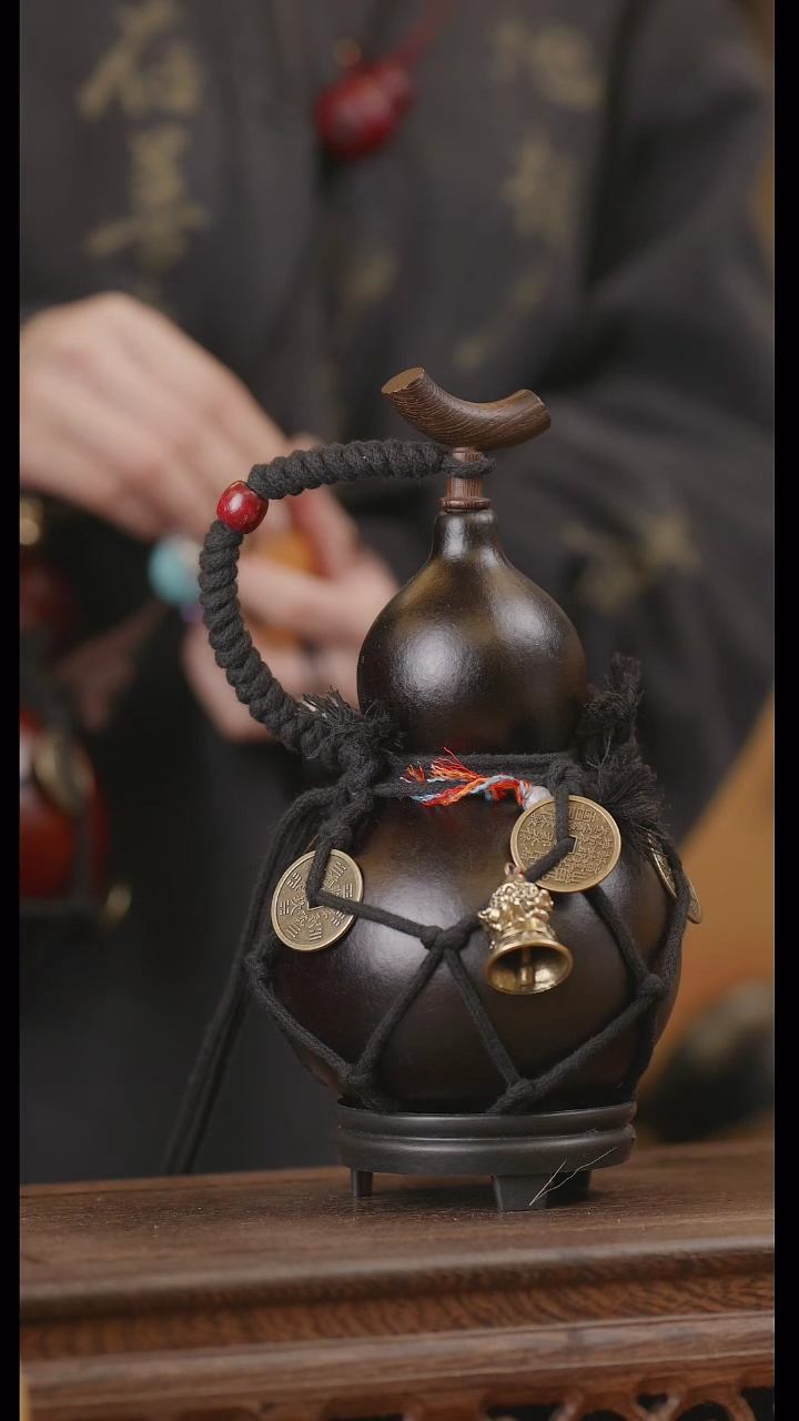 【闪购商品】222号精品天然大漆工艺防渗内胆酒葫芦~