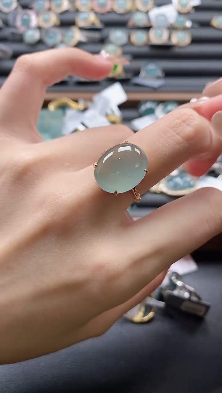 【闪购商品】翡翠戒指银S925镶嵌15511