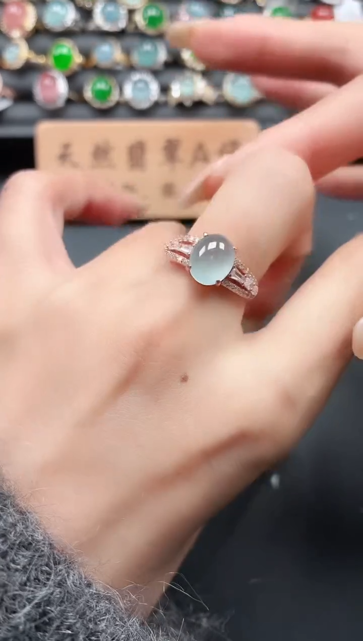 银S925镶嵌戒指翡翠111