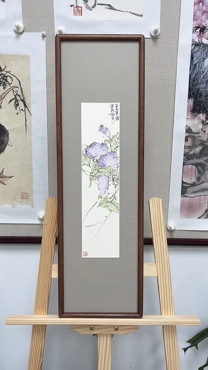 国画宋武老师精品手绘花鸟作品 20*70 带框