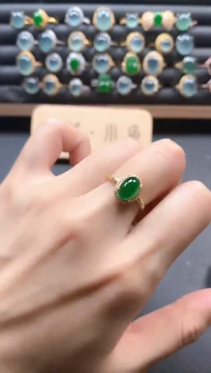 银S925镶嵌戒指翡翠51151