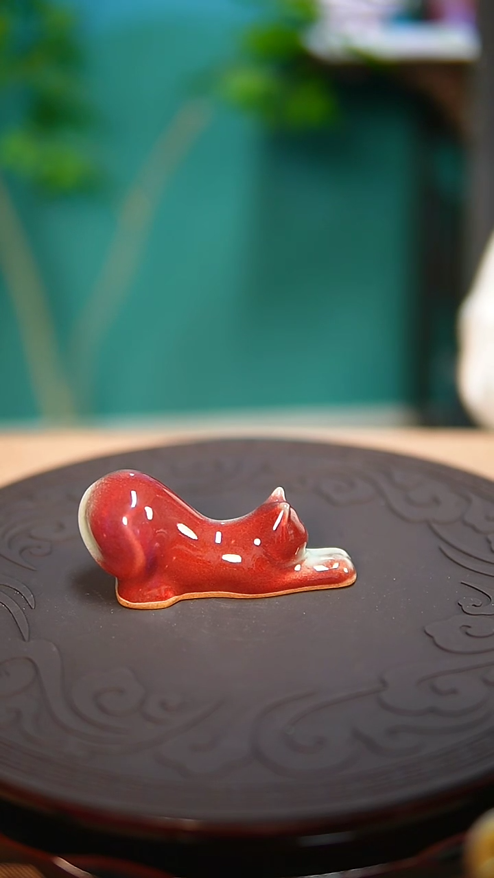 【闪购商品】杯原产地钧尚源钧瓷瑜伽猫