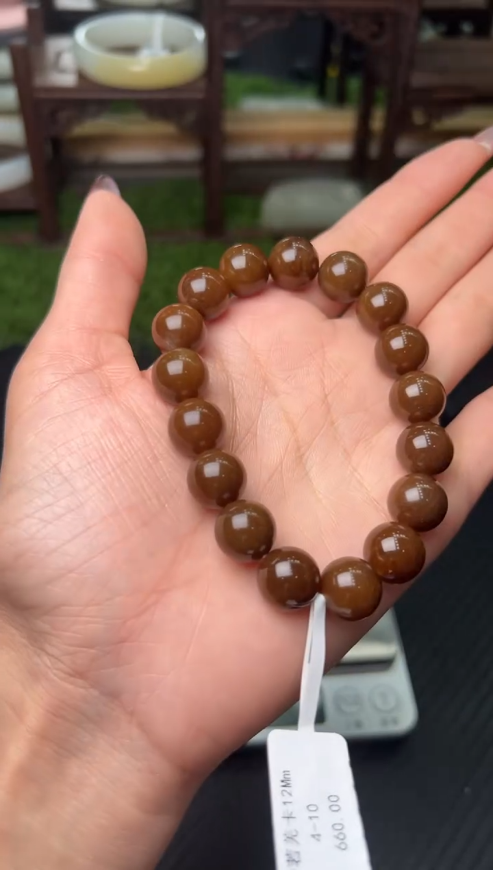 未镶嵌手串和田玉若羌微色差卡12