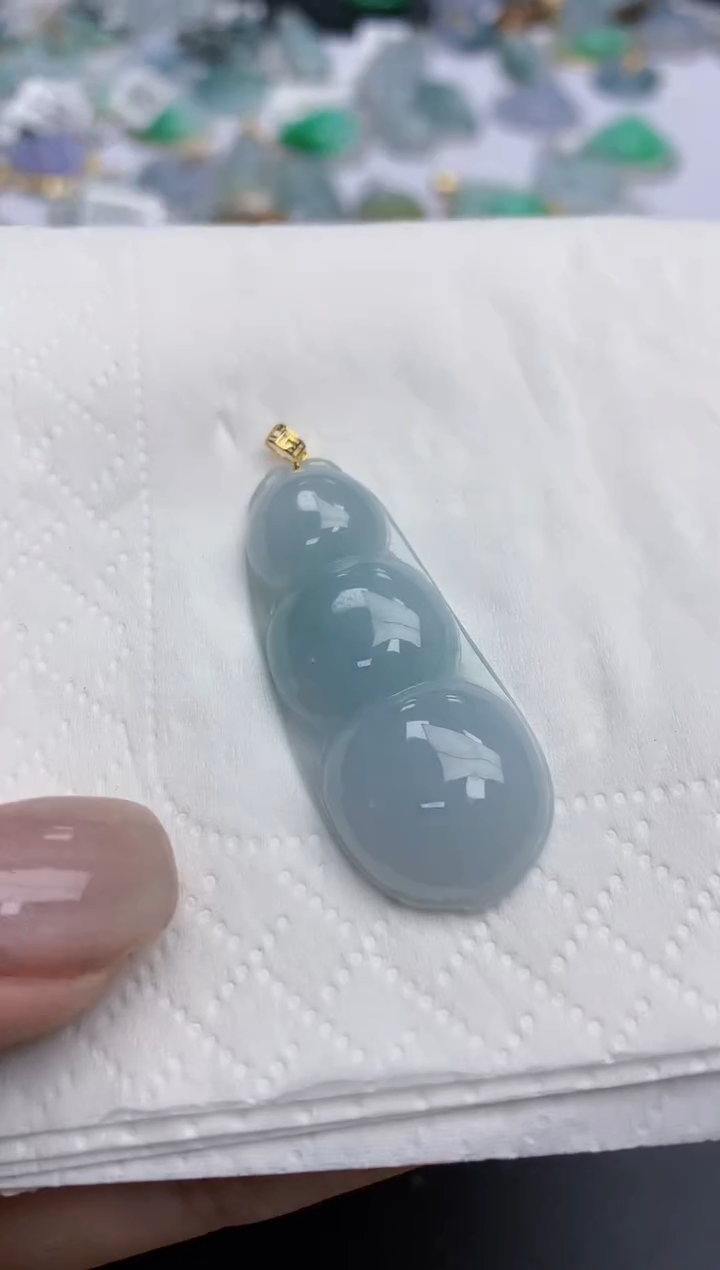 【闪购商品】翡翠颈饰18K金镶嵌天然缅甸翡翠A货