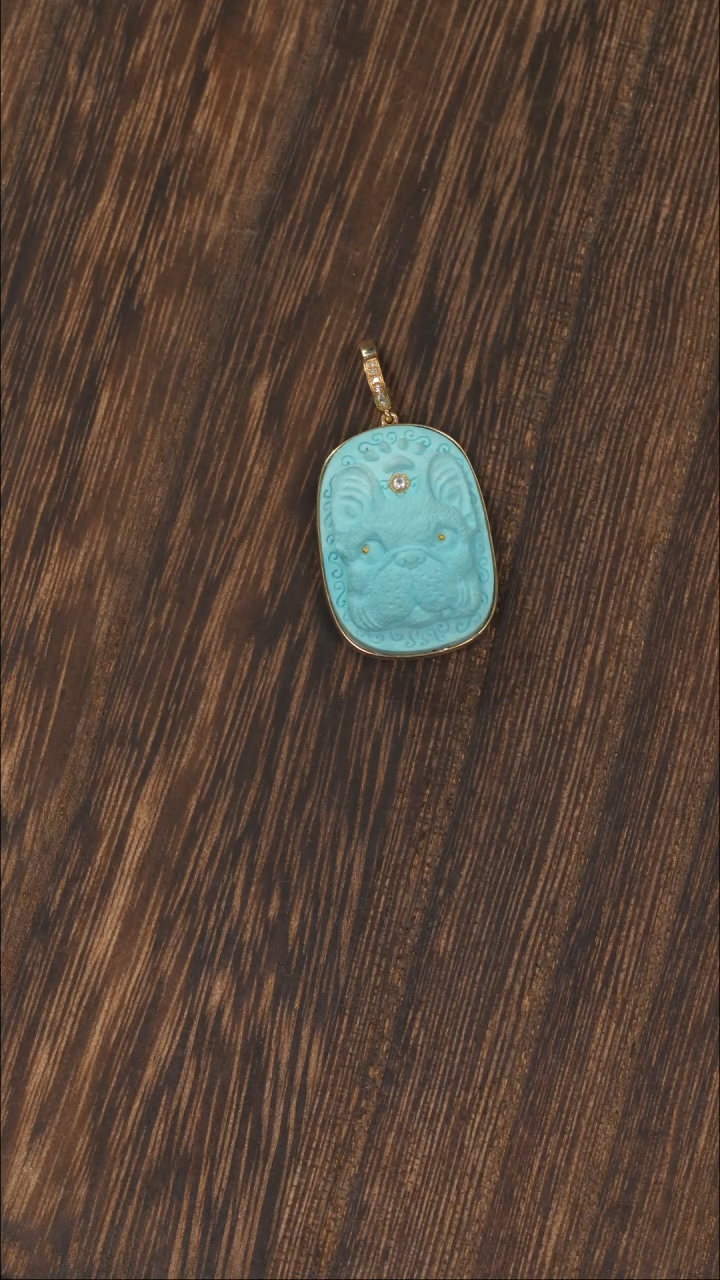 【闪购商品】绿松石挂饰18K金镶嵌1