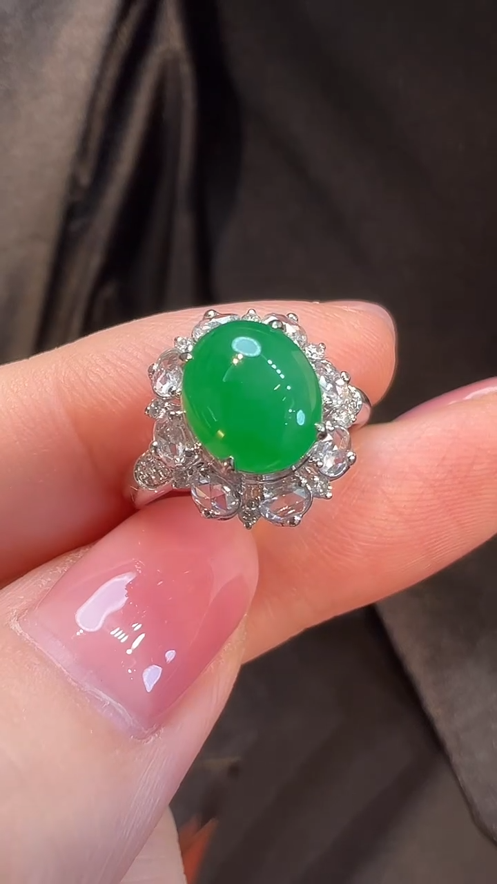 18K金镶嵌戒指翡翠L6