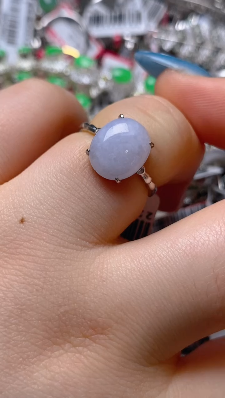 银S925镶嵌戒指翡翠百内无证书