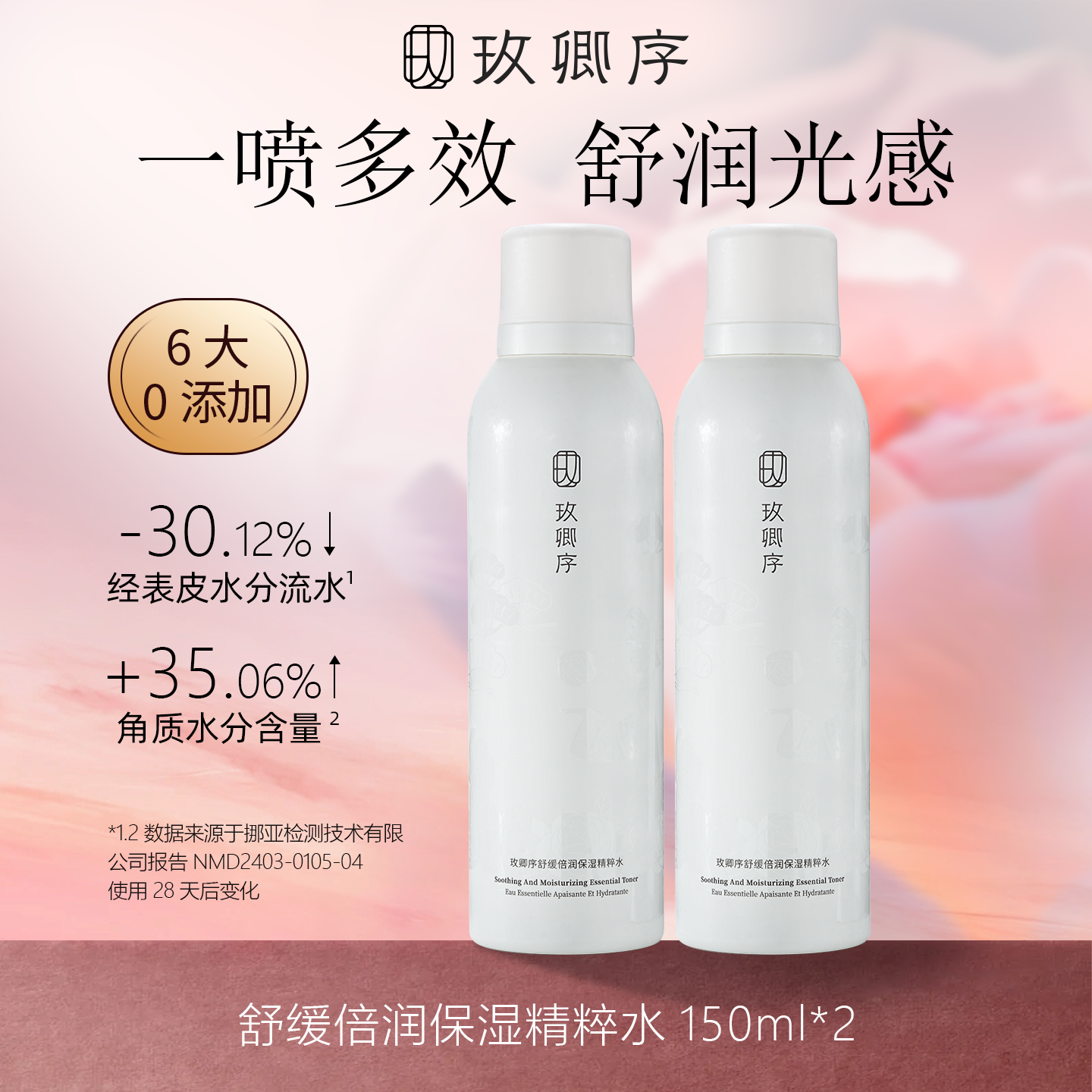 玫卿序烟酰胺舒缓喷雾补水保湿爽肤水屏障护肤水玫瑰喷雾2瓶装
