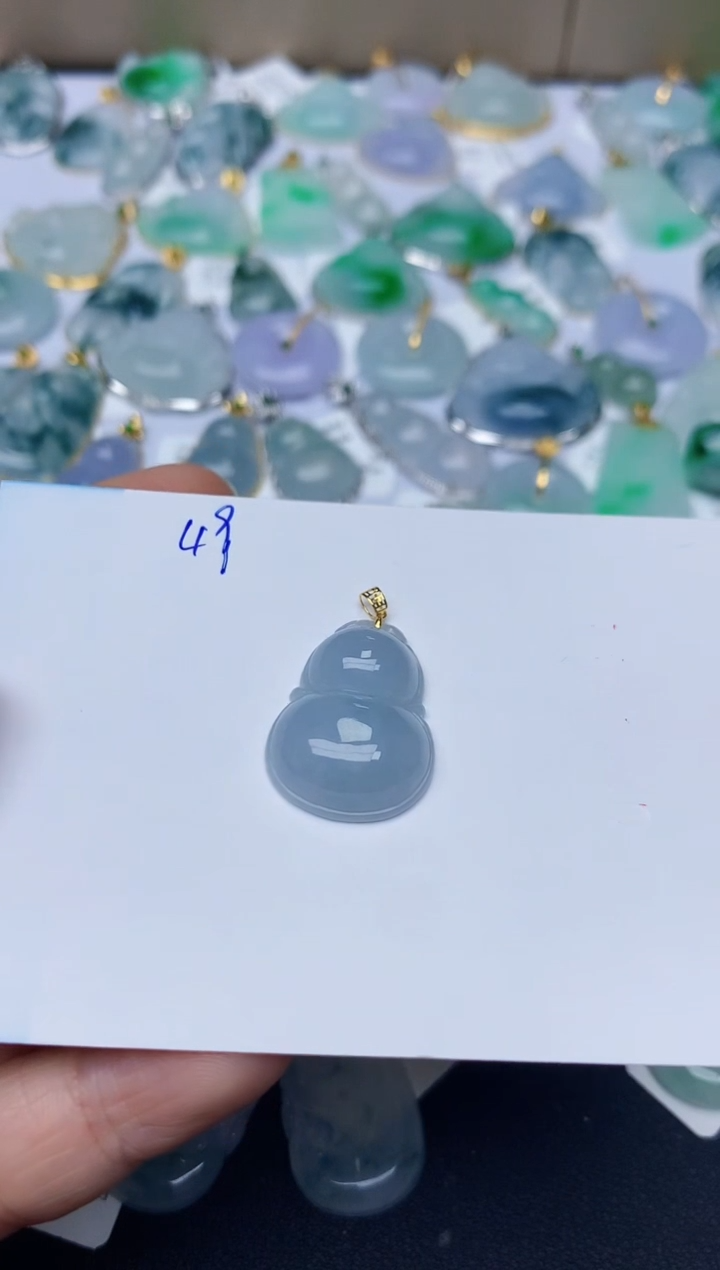 【闪购商品】翡翠颈饰18K金镶嵌天然翡翠A货  