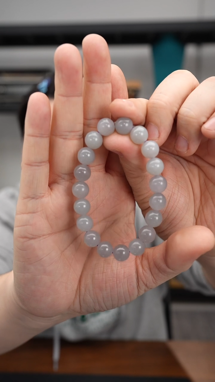 未镶嵌手串和田玉1226DJ197老坑烟紫圆珠手串