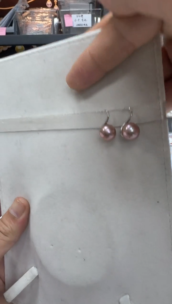 【闪购商品】淡水珍珠耳饰银S925镶嵌11-12mm
