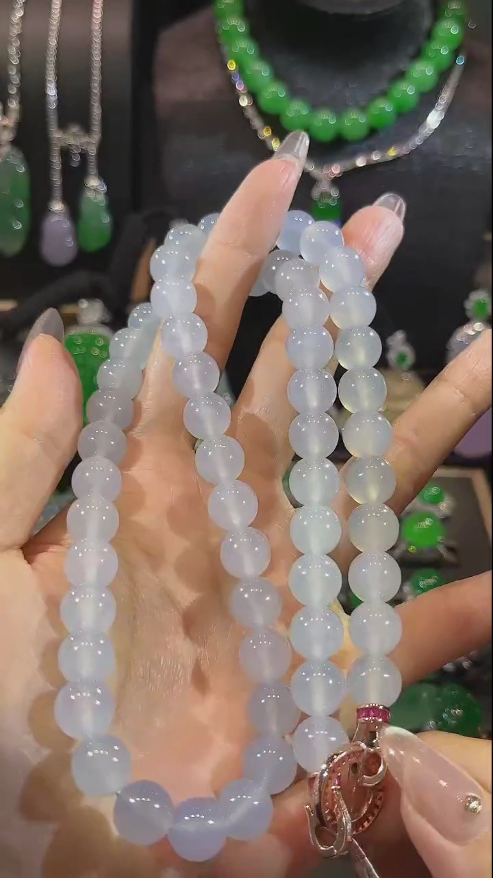 【闪购商品】翡翠颈饰18K金镶嵌珠串