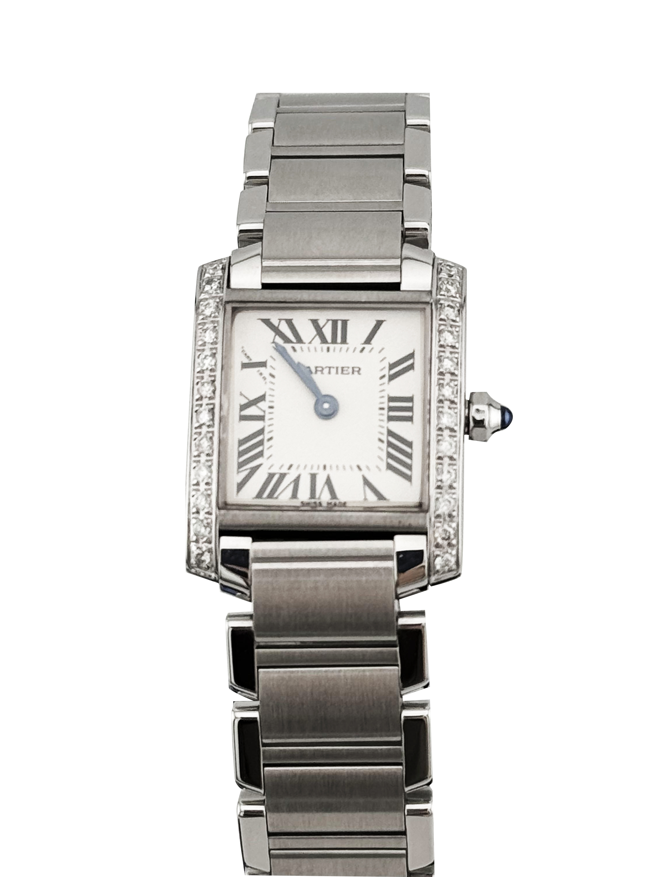 99新 Cartier/卡地亚 坦克99新W4TA0008女士原钻25X20全套23年