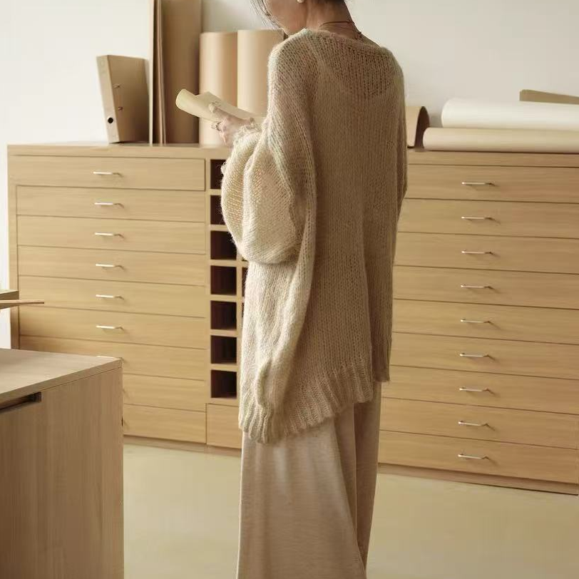 【021-100】女士秋冬新款韩系网红休闲宽松百搭慵懒风针织毛衣套头