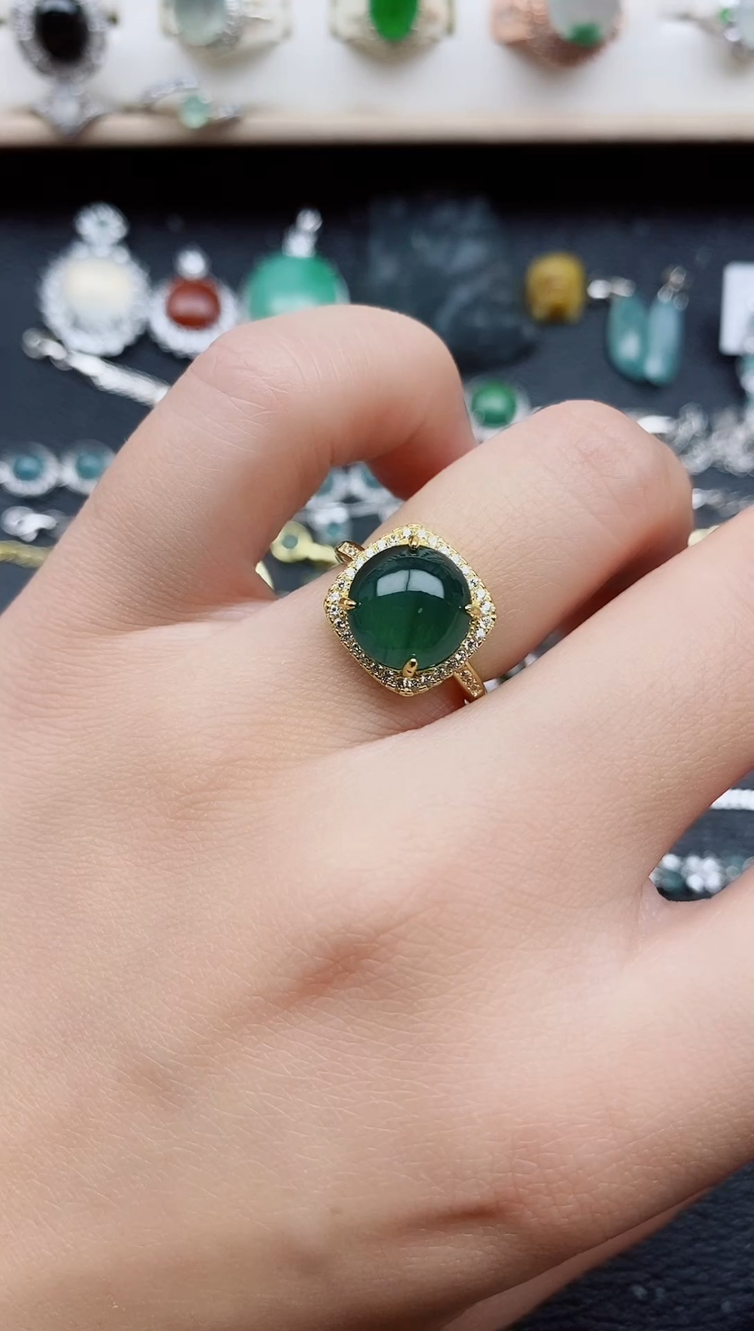 【闪购商品】翡翠戒指银S925镶嵌11111