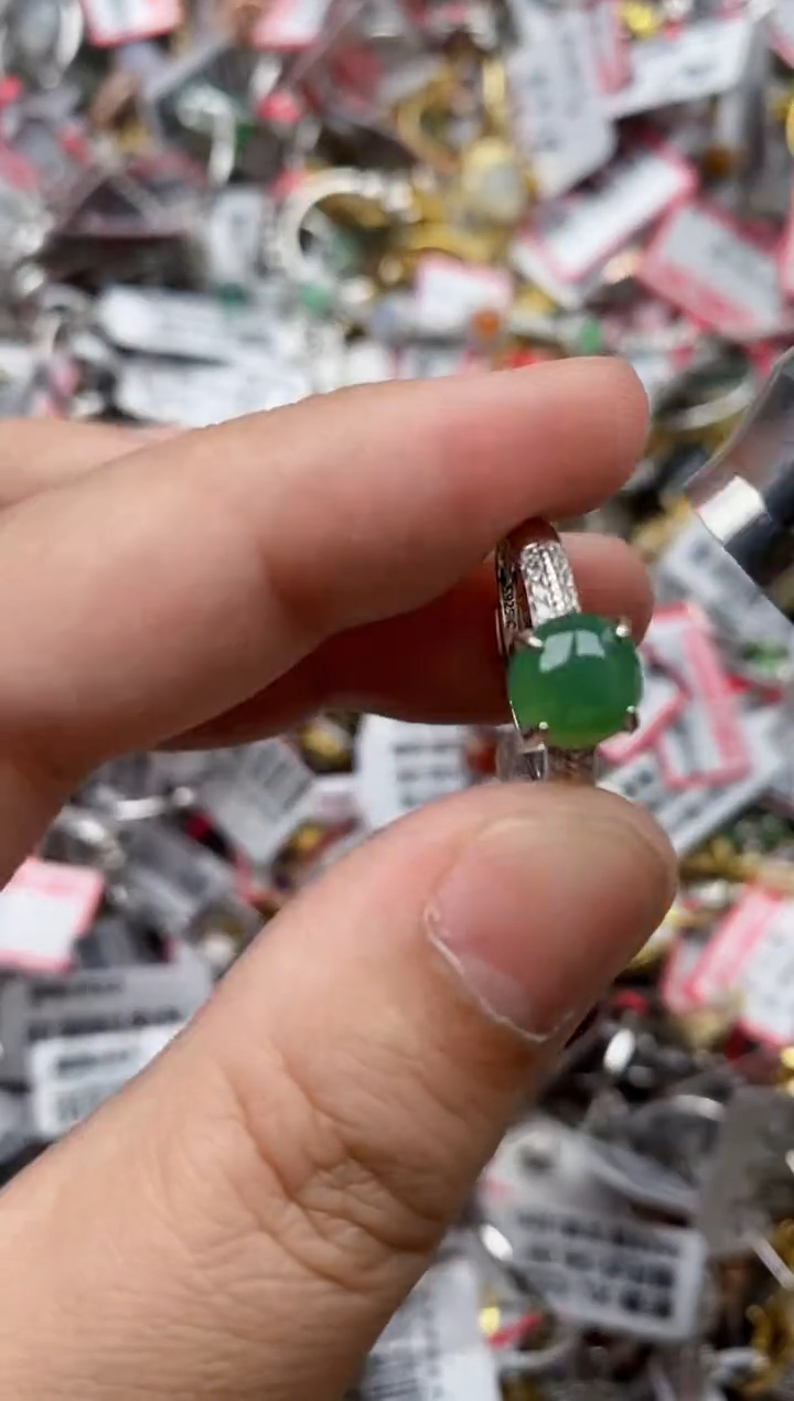 【闪购商品】翡翠戒指银S925镶嵌55555---10