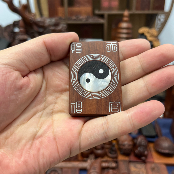 雷击枣木太极旋转动吊坠男女情侣项链随身挂件