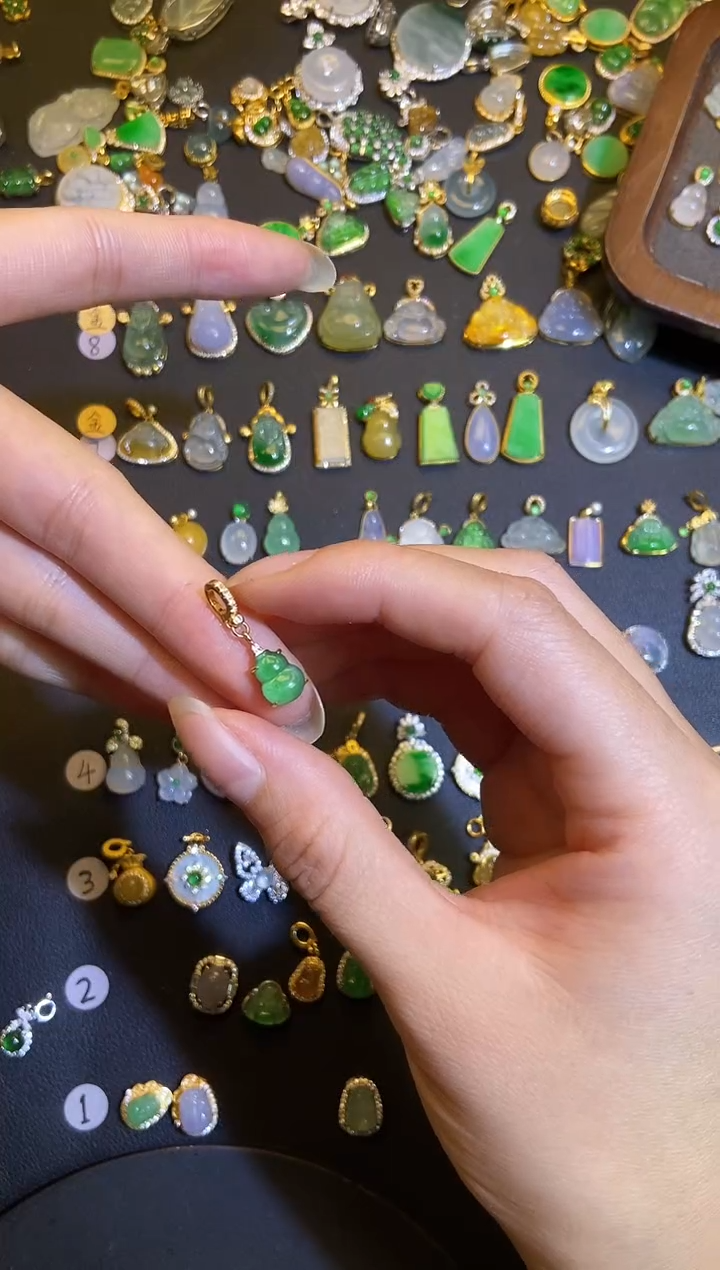 吊坠(不含链)银S925镶嵌翡翠1