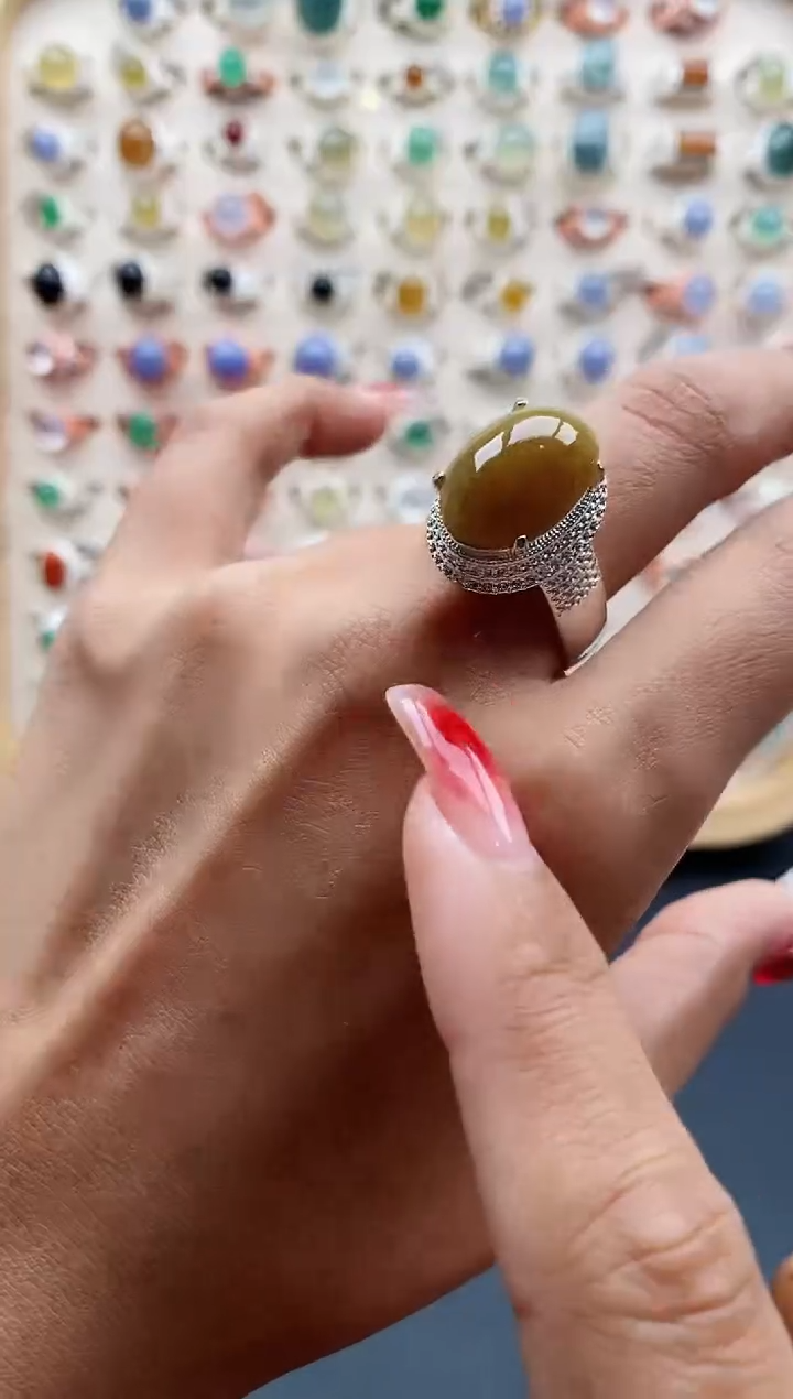 【闪购商品】翡翠戒指未镶嵌缅甸天然A货翡翠555 5+3