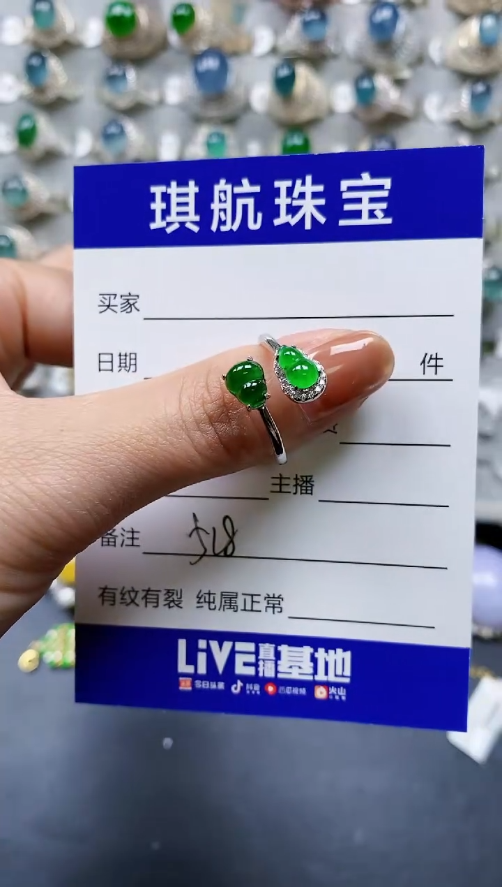 【闪购商品】翡翠戒指银S925镶嵌0518