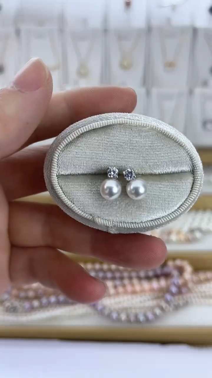 【闪购商品】海水珍珠耳饰未镶嵌13天然极光akoya天女光戴妃