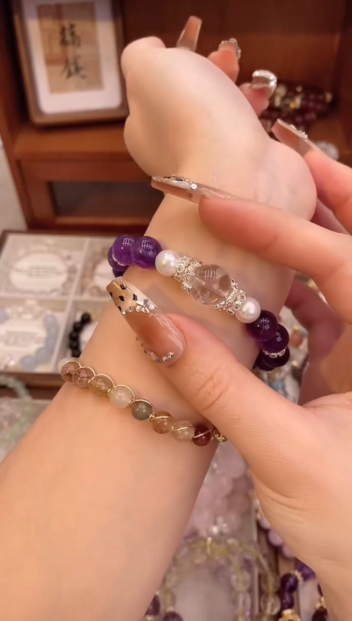 【闪购商品】水晶手链合金紫水晶韩剧女二