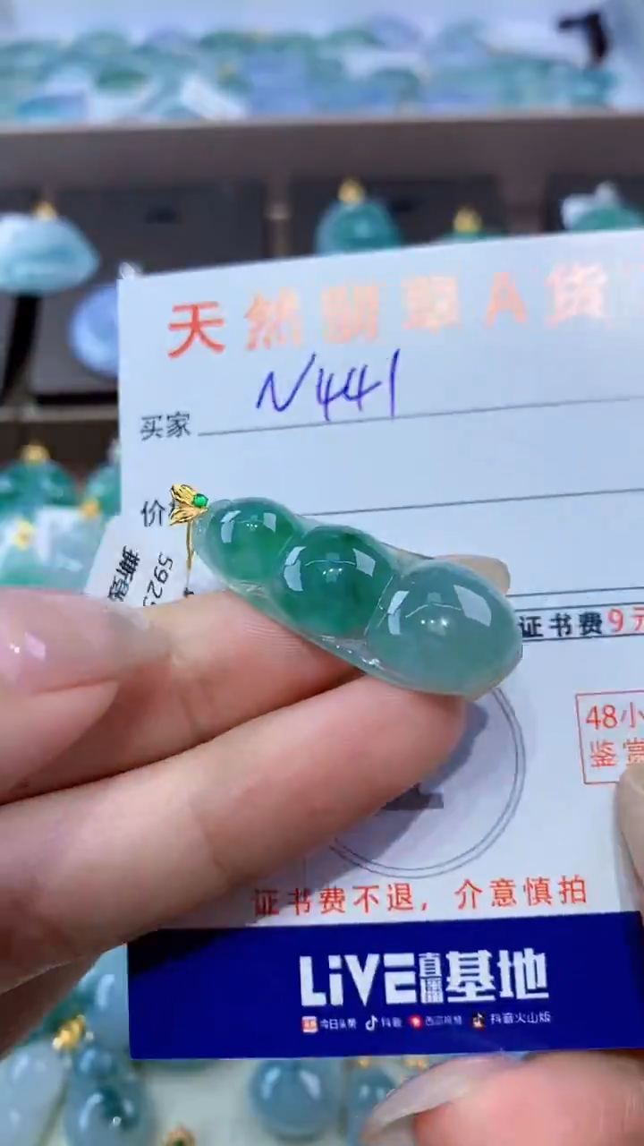 颈饰18K金镶嵌翡翠天然翡翠A货挂件