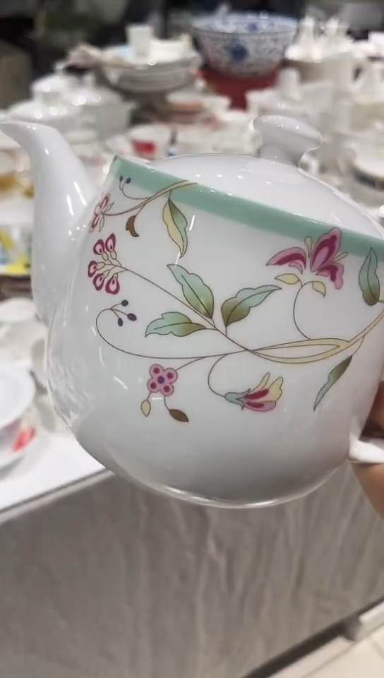 骨瓷茶壶隆达骨瓷