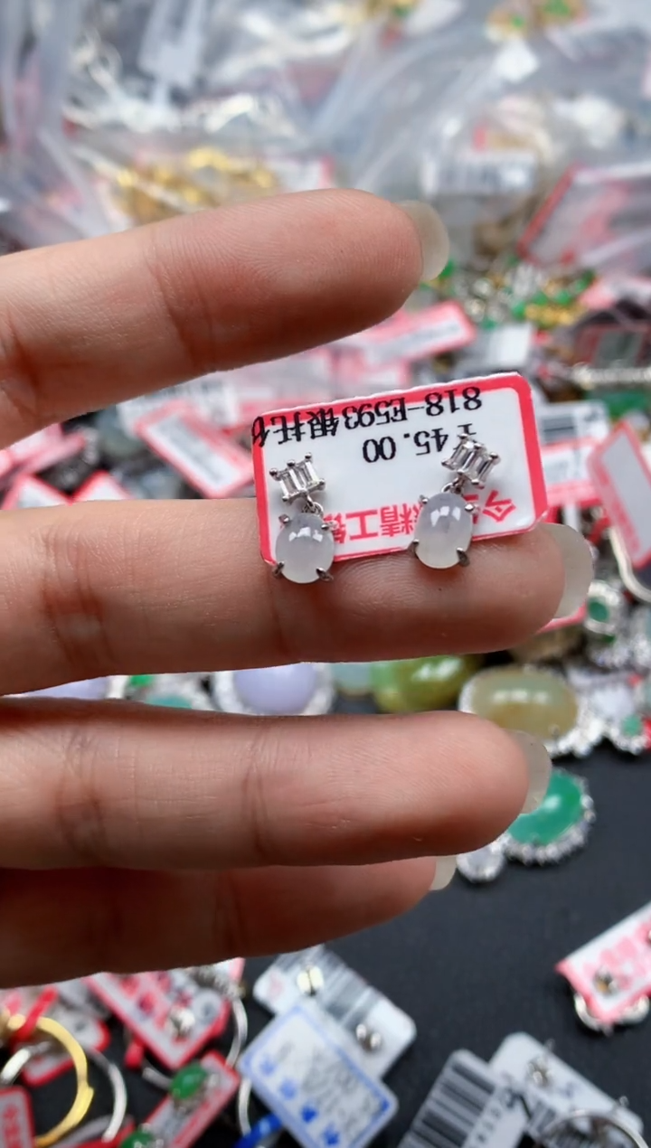 银S925镶嵌戒指翡翠天然A货缅甸翡翠