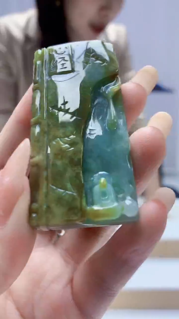 未镶嵌定制翡翠4829DD-毛货挂件130