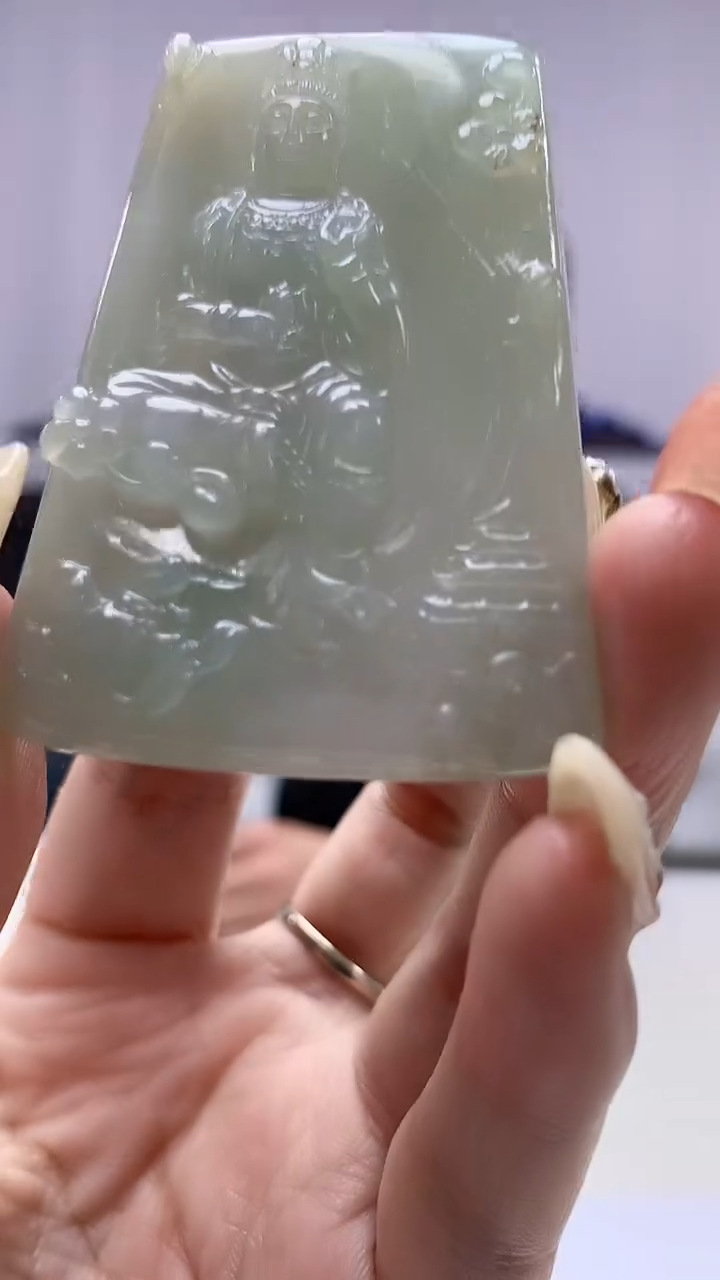 【闪购商品】定制翡翠未镶嵌3916DD-毛货挂件41