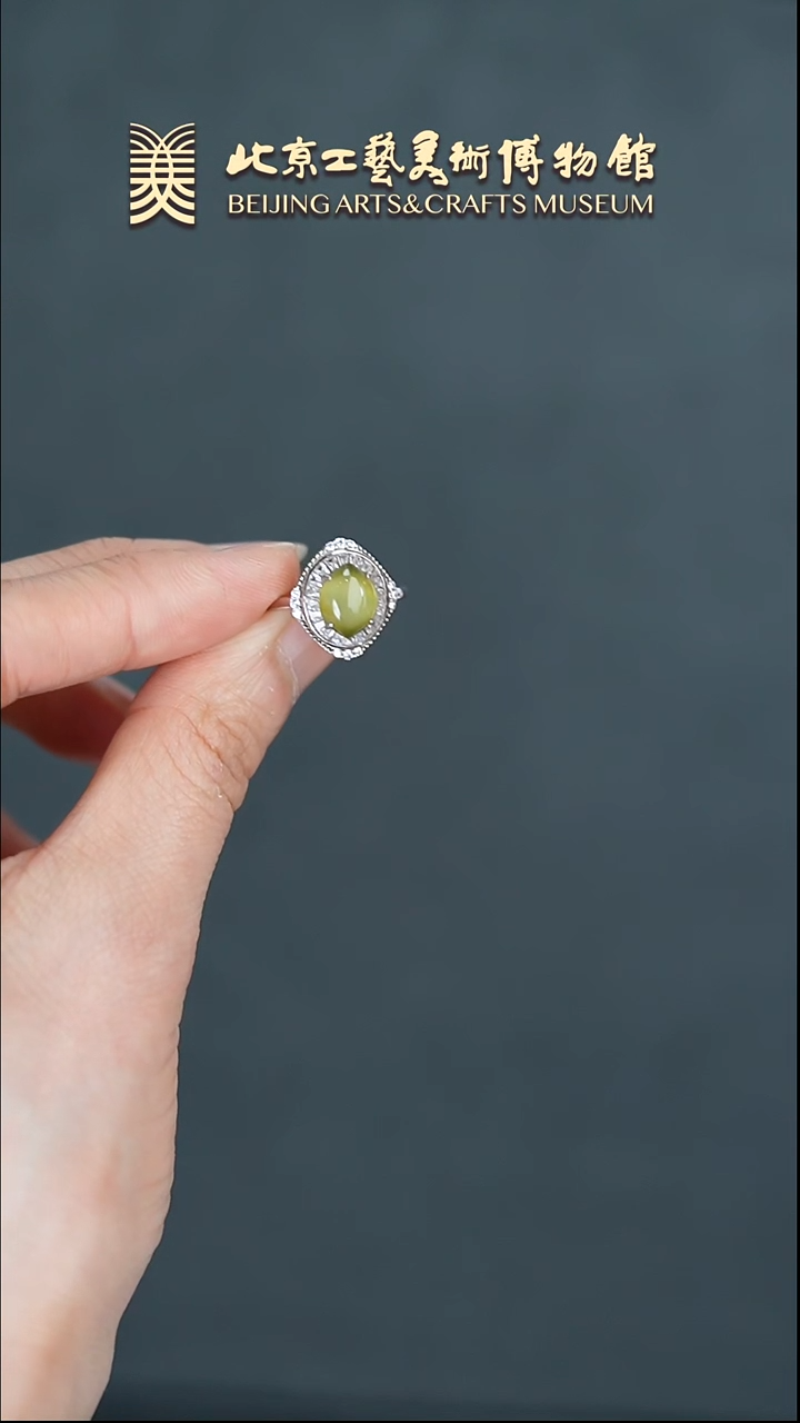 【闪购商品】和田玉戒指银S925镶嵌B0308GMD046猫眼戒指