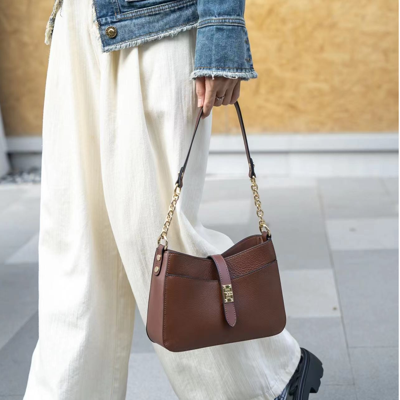 【尚恩CC】XKY-3963-咖啡-轻奢百搭手提腋下新款斜跨女包