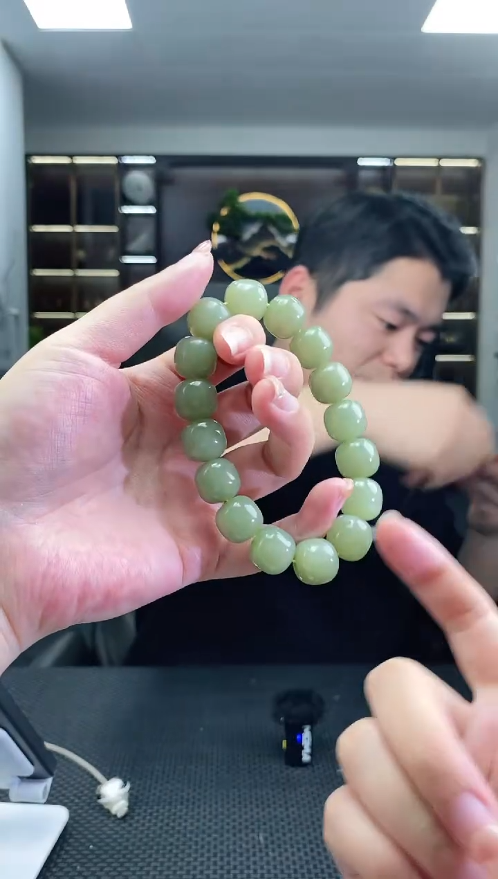 颈饰未镶嵌和田玉桶珠卡14手串清货4