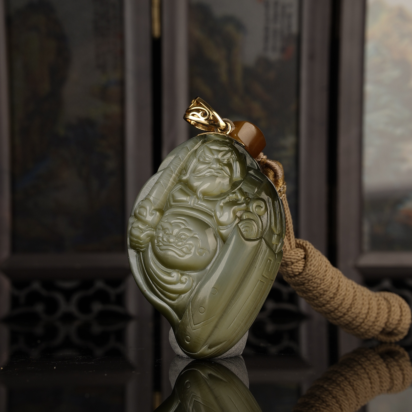 XR10314二十世纪和田玉财神挂坠