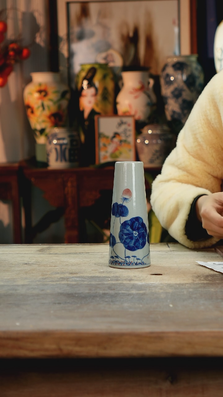 【闪购商品】瓷片景德镇纯手工釉下彩精品花瓶