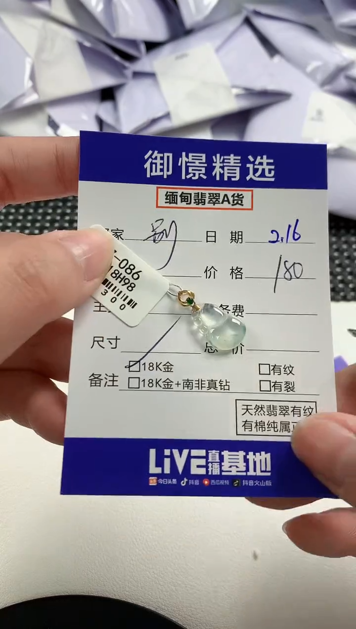 【闪购商品】翡翠颈饰18K金镶嵌3          