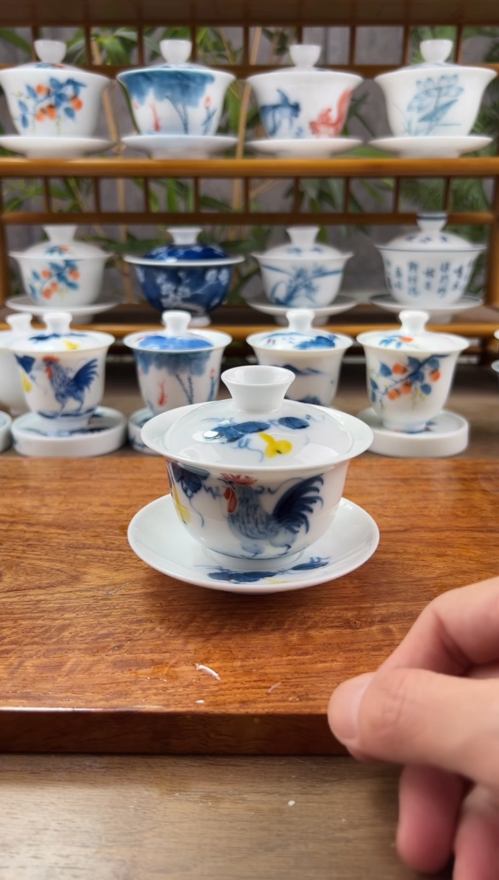 【闪购商品】微瑕公鸡130ml三才盖碗