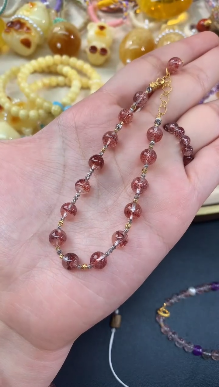 【闪购商品】水晶手串18K金镶嵌A176|2480