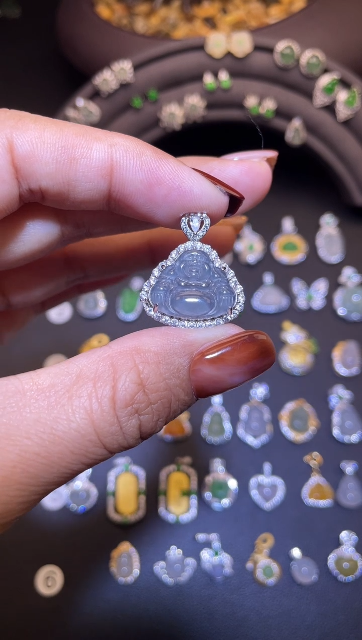 吊坠(不含链)银S925镶嵌翡翠1