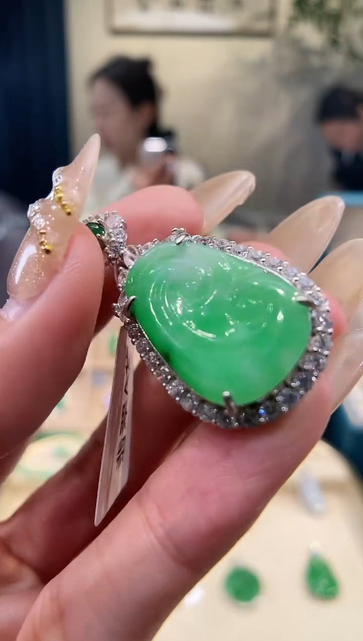 【闪购商品】翡翠吊坠(不含链)银S925镶嵌如意