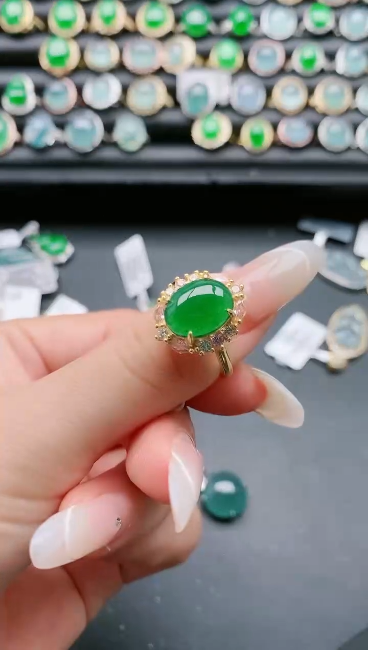 【闪购商品】翡翠戒指银S925镶嵌111111