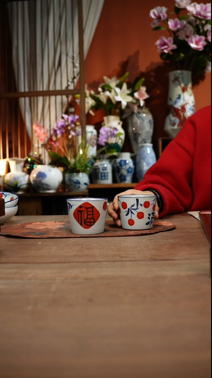 现代高温釉下彩手绘陶瓷餐具