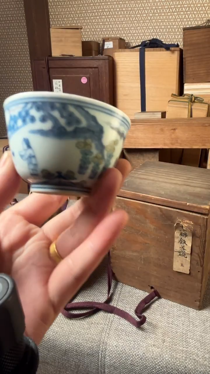 摆件瓷单只高士人物杯