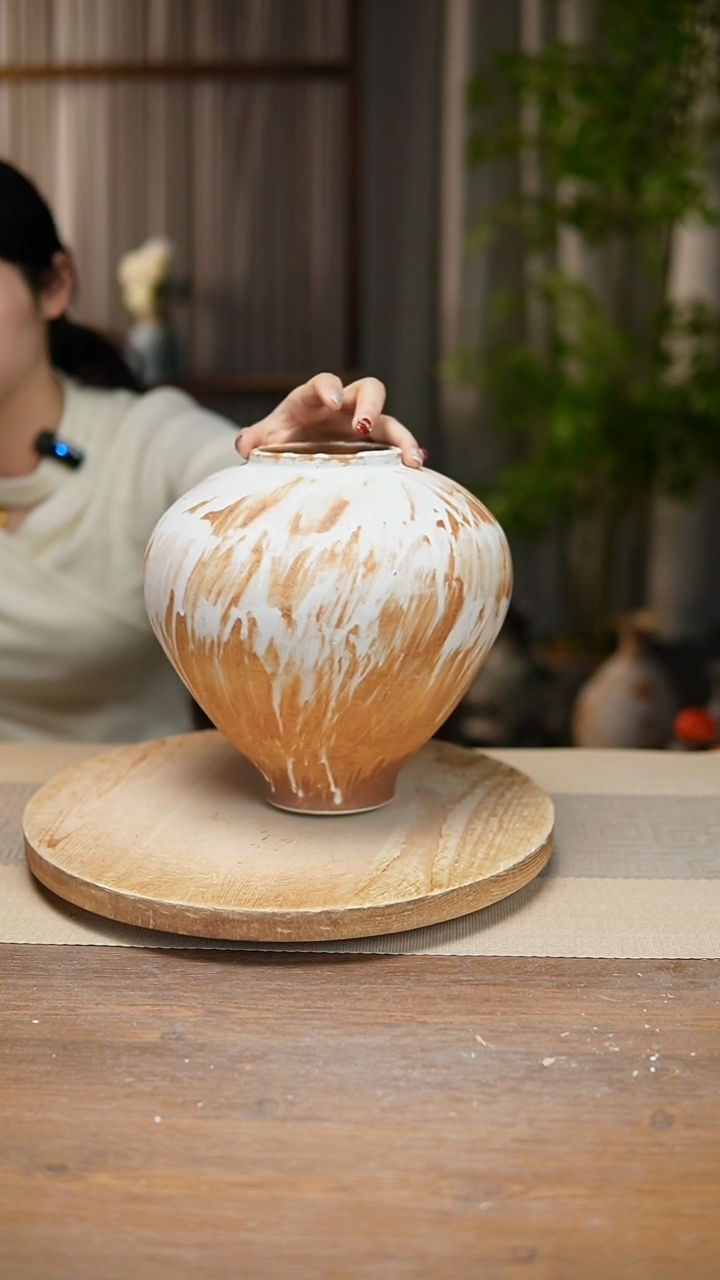 【闪购商品】陶瓷花器诧寂黄月亮罐