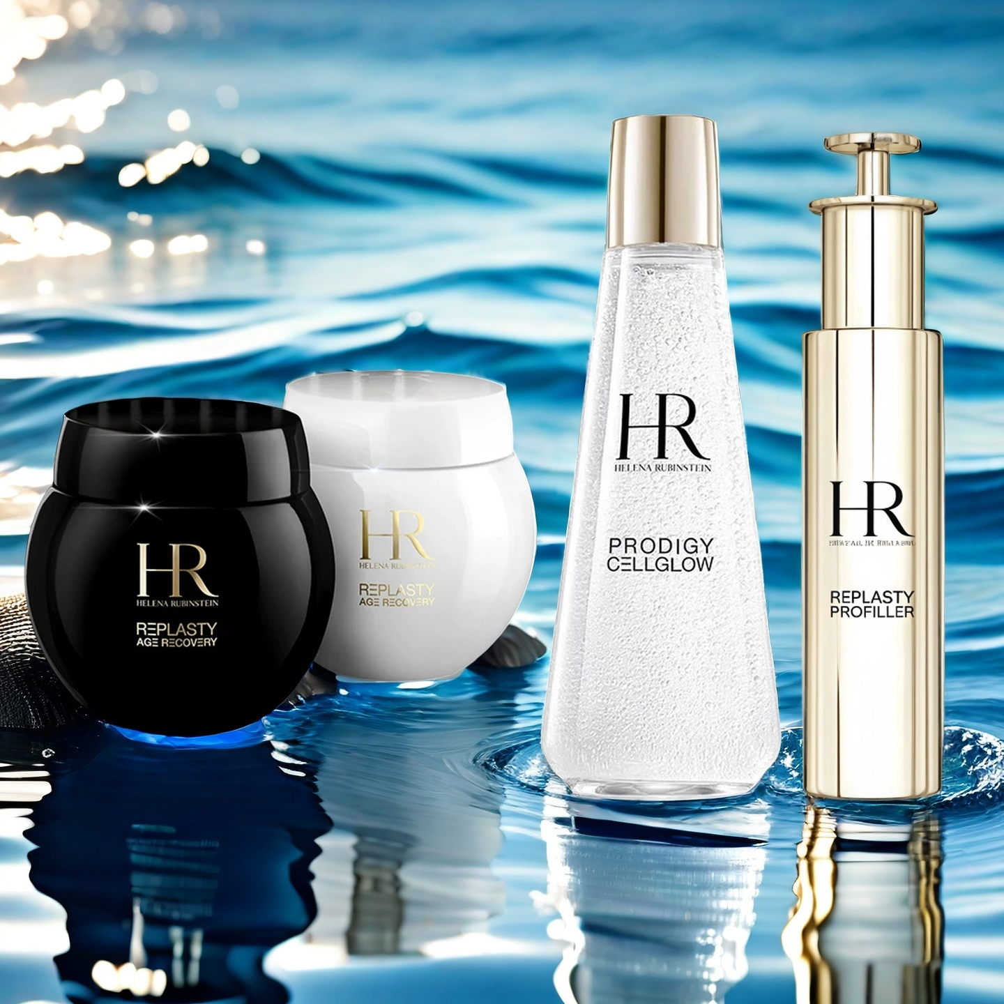 HR/赫莲娜黑绷带50ml+白绷带50ml+小露珠200ml+小针管精华50ml