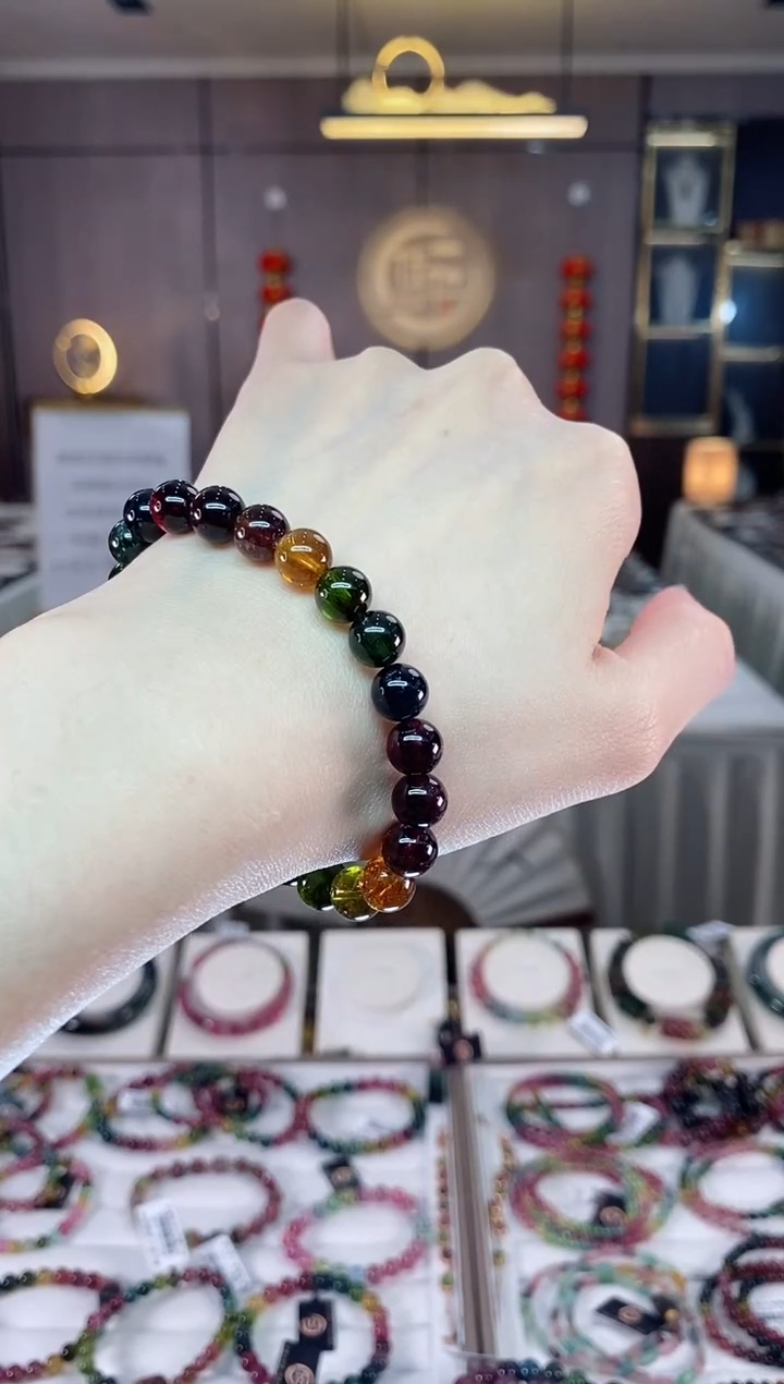 【闪购商品】碧玺单圈手串8mm+未镶嵌一物一证dan