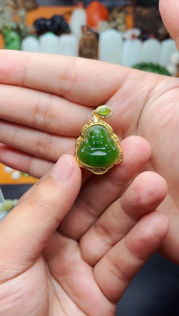 【闪购商品】和田玉颈饰银S925镶嵌佛公01