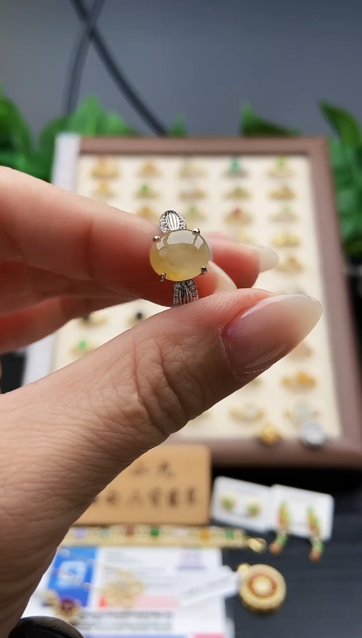 银S925镶嵌戒指翡翠12