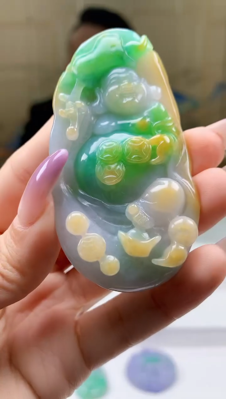 【闪购商品】定制翡翠未镶嵌4969ty-毛货挂件159